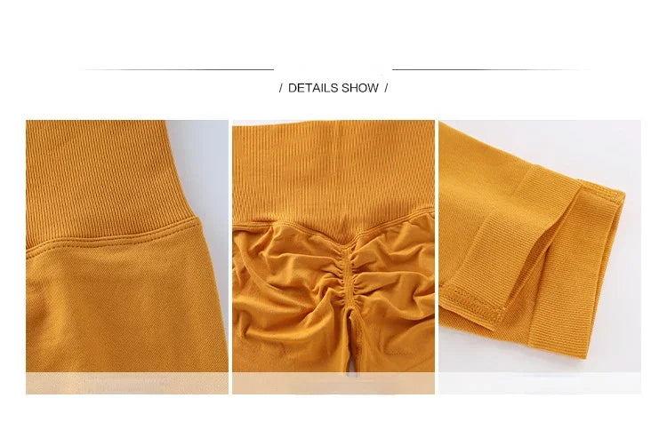 High Waist Leggings Damen Nahtlos - Fitness Yoga Hose mit Push-Up Effekt für Sport & Gym