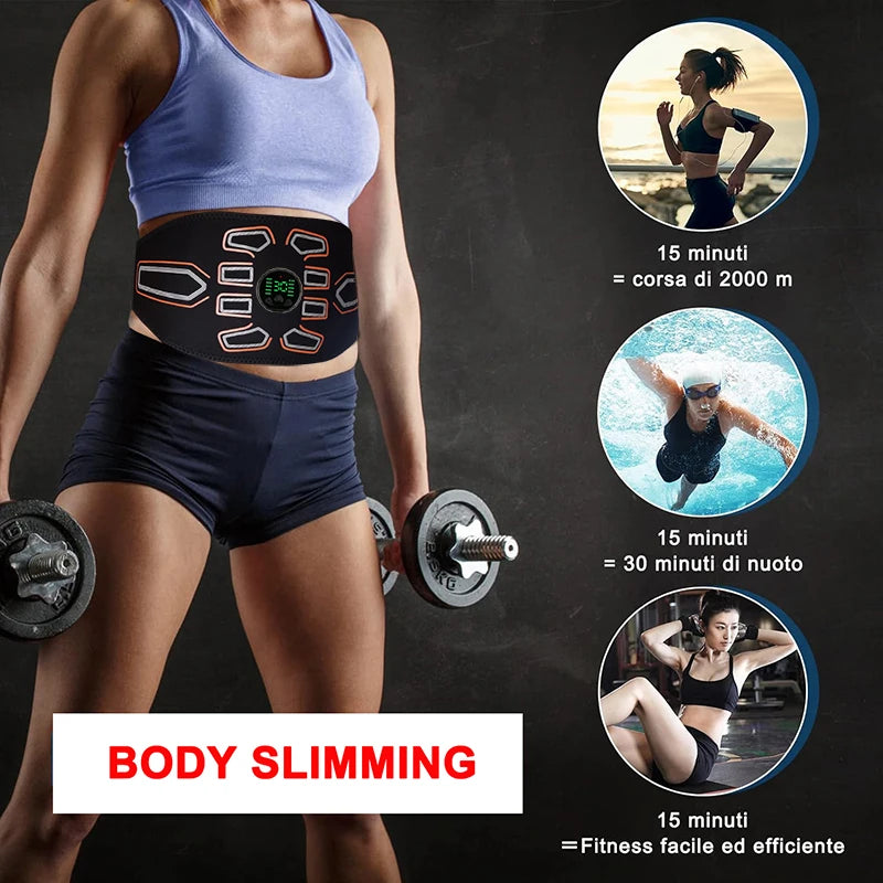 EMS Bauchmuskel-Trainer - Elektrischer Muskelstimulator Gürtel für Bauch & Taille