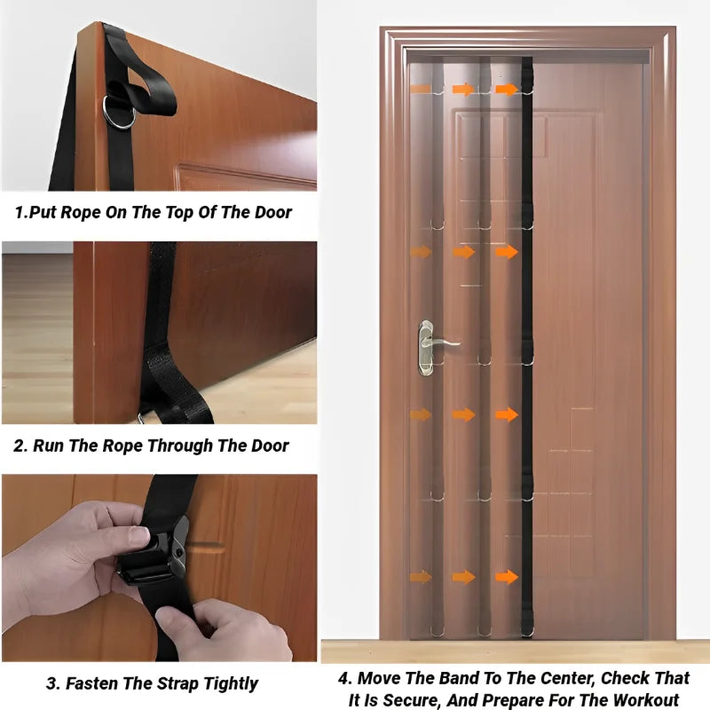 Türanker Gurt für Widerstandsbänder Übungen, Multi-Point Anker Gym Befestigung für Home Fitness, tragbares Türband Widerstand Workout Ausrüstung, stanzfrei, nagelfrei