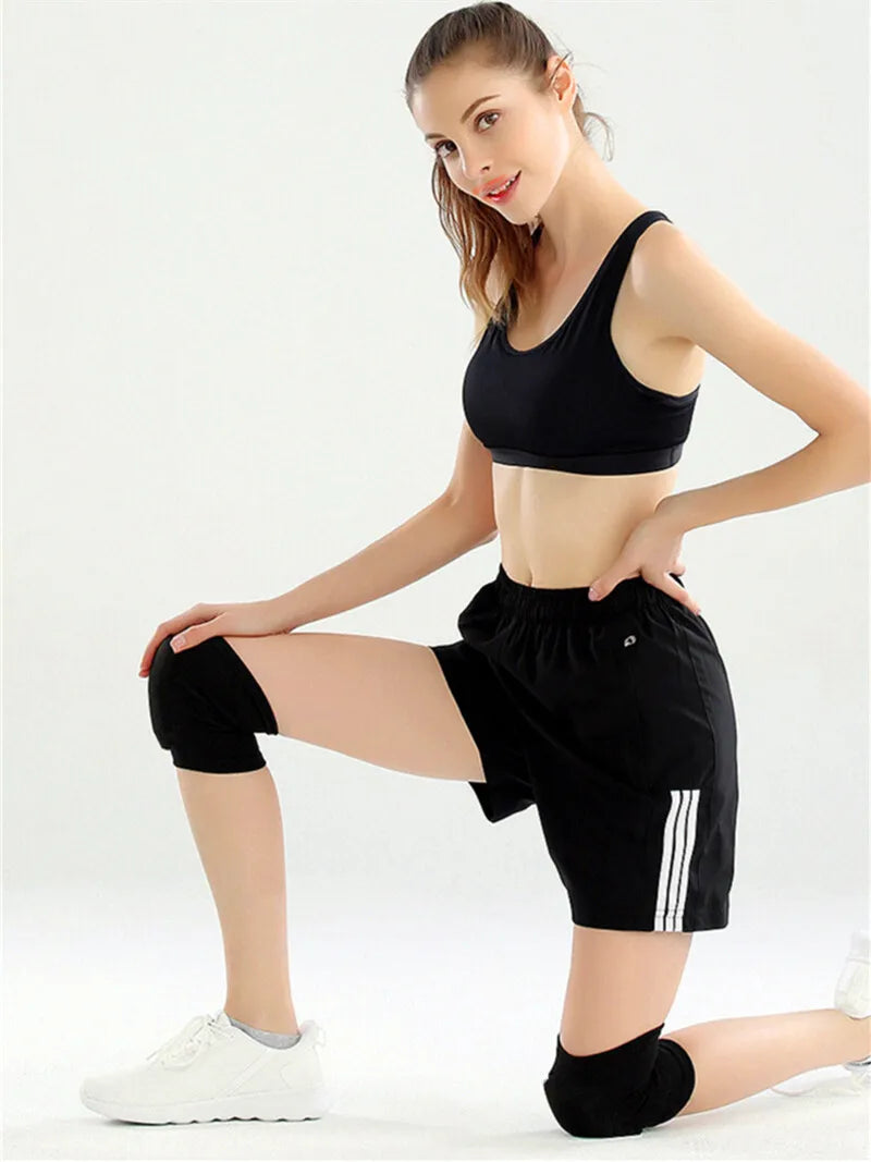 Knieschoner Fitness Training - 1 Paar elastische Kniebandagen mit verdicktem Schwamm für Sport & Arthritis